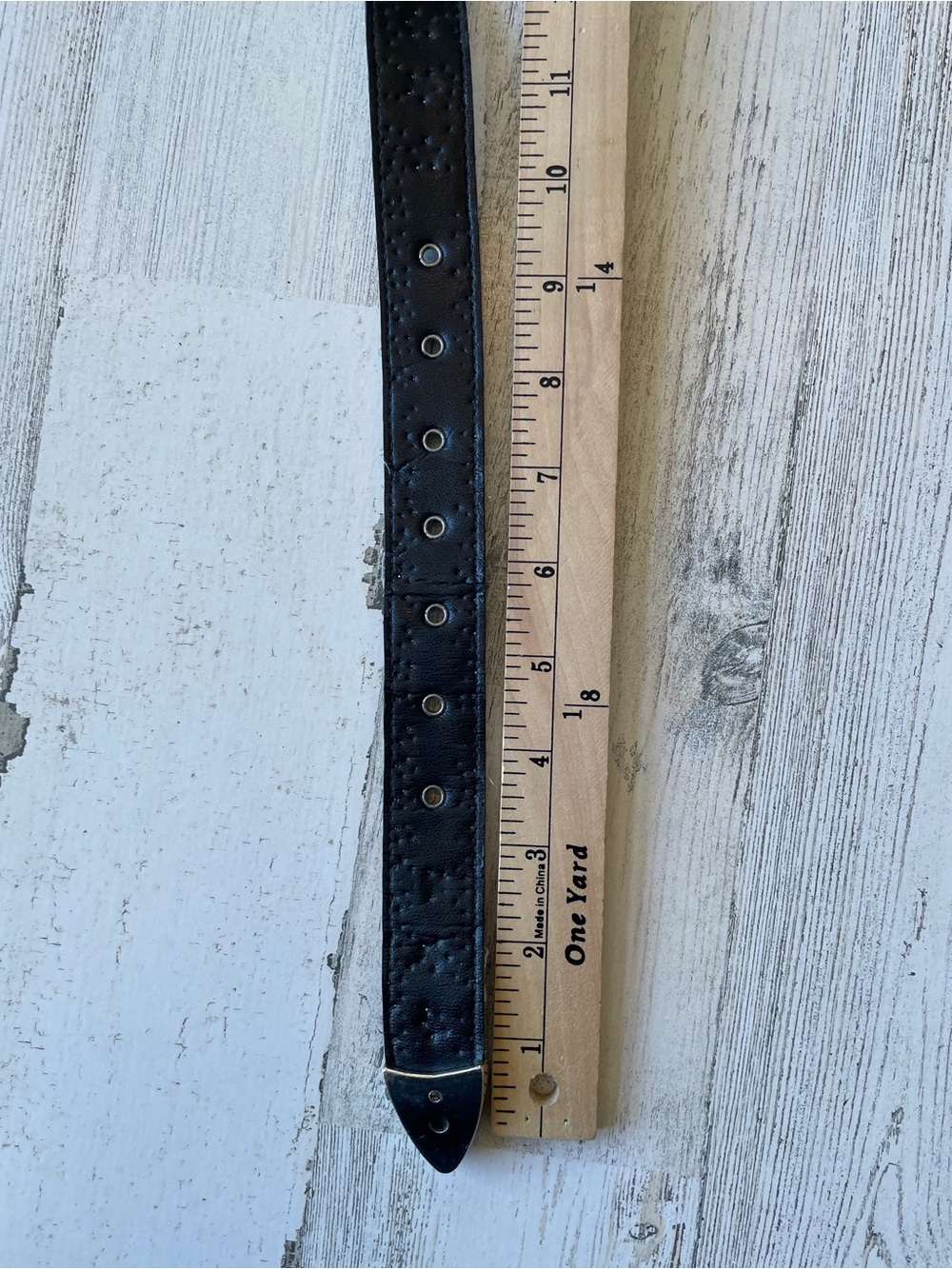 Vintage Black Belt Leather with Gold and Silver Studs Western Cowgirl EUC - Picture 8 of 9